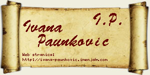 Ivana Paunković vizit kartica